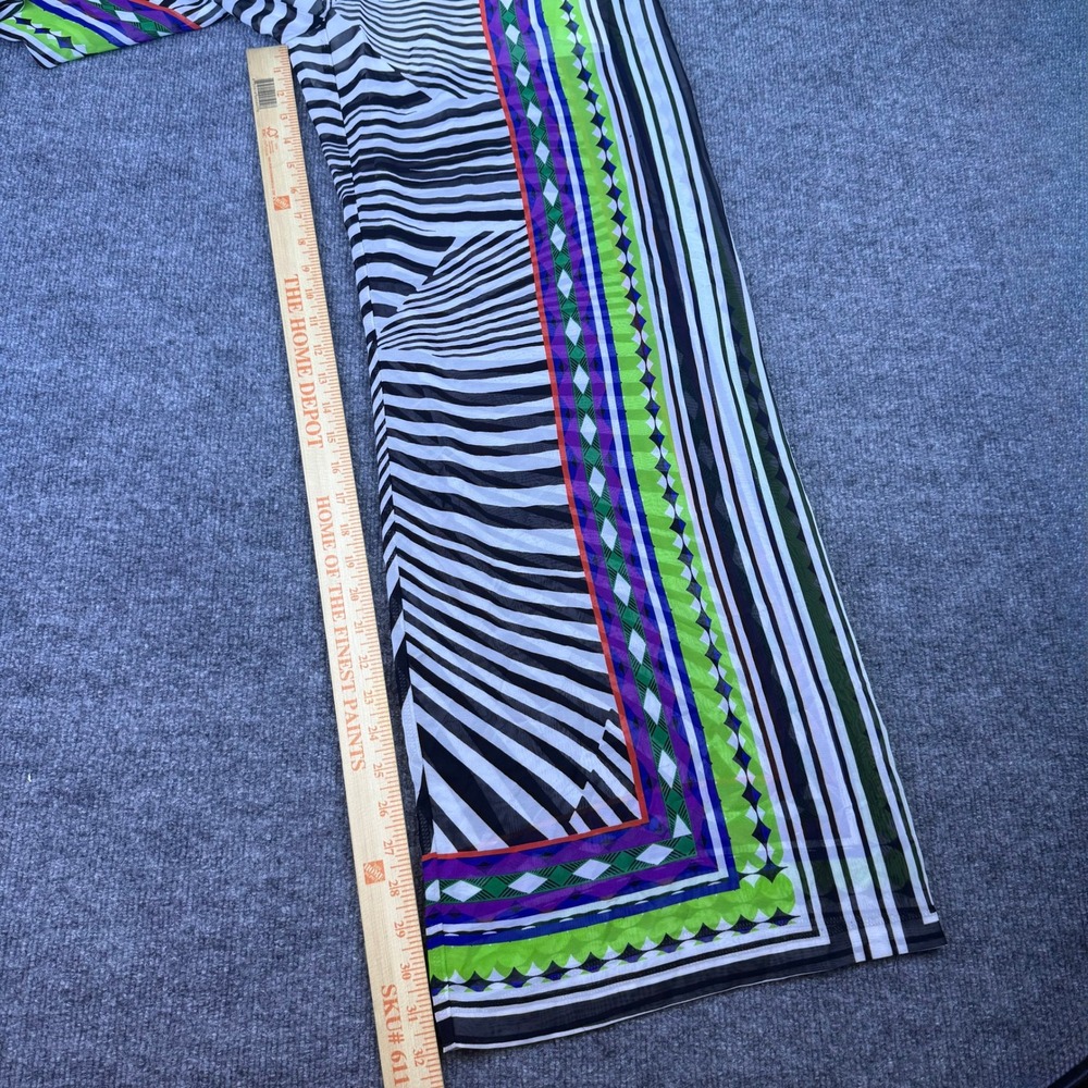 Bisou Bisou Michele Bohbot Wide Leg‎ Mesh Pants Geometric Print Festival Funky M - Picture 8 of 8